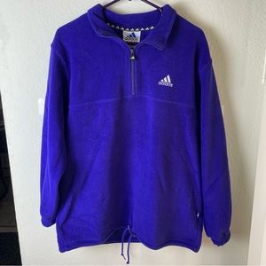 Vintage 90s Adidas Quarter Zip Purple Sweater Fleece Pullover Mens Size Small